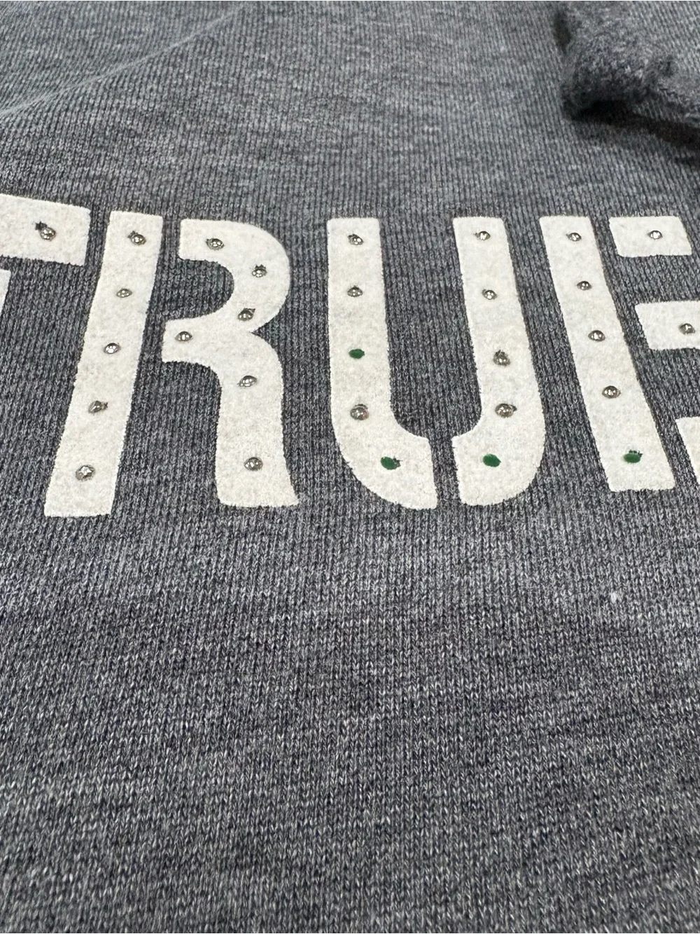Vintage True Religion Big Logo Men’s Hoodie Zip Up Size XL Gray Stars Authentic